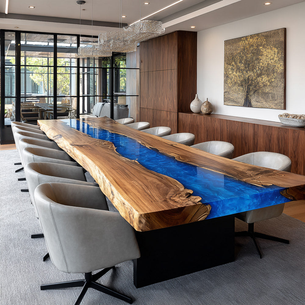 Solid Walnut Epoxy Conference & Dining Table in San Francisco