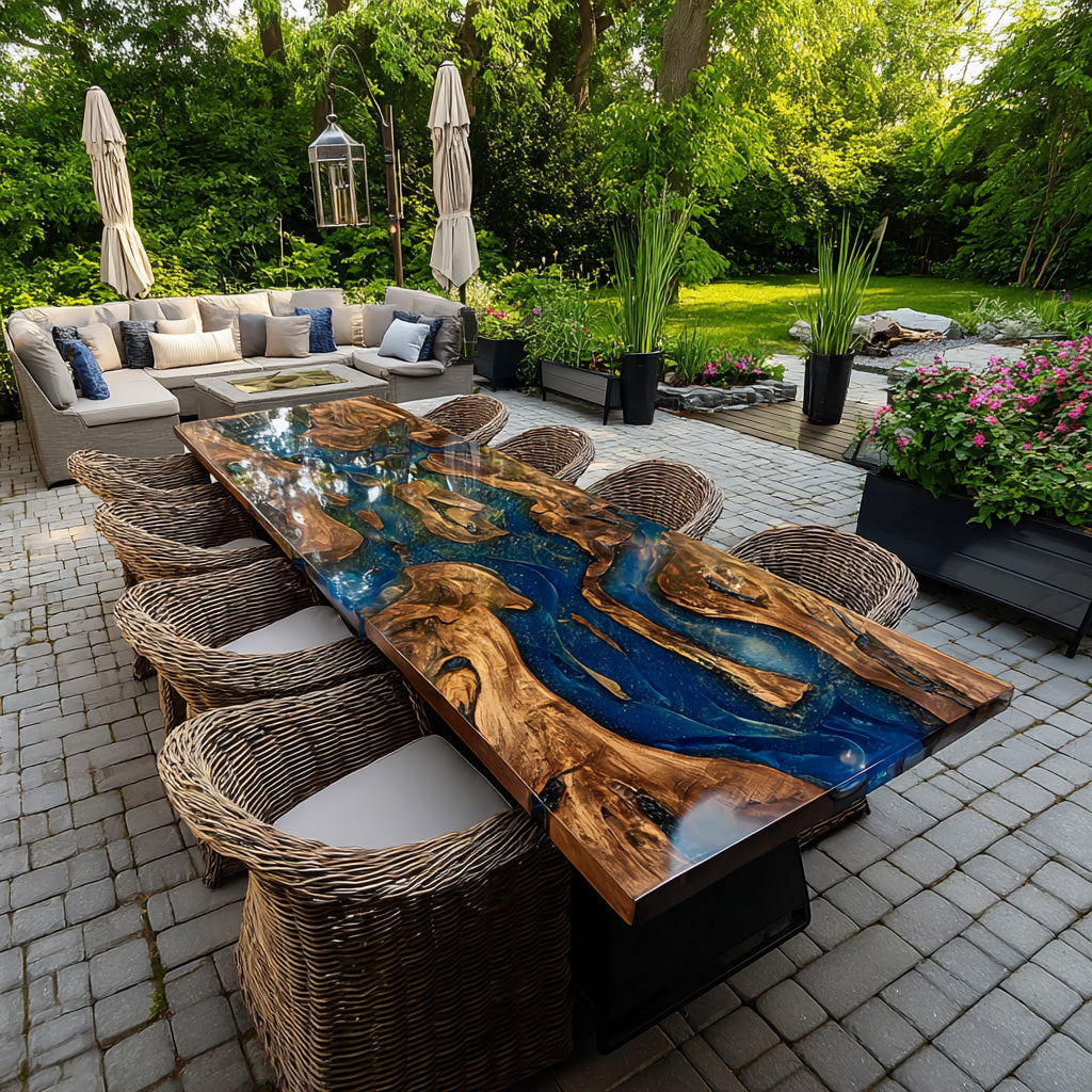Galaxy Black Walnut Epoxy Table for Dreamy Homes in Los Angeles