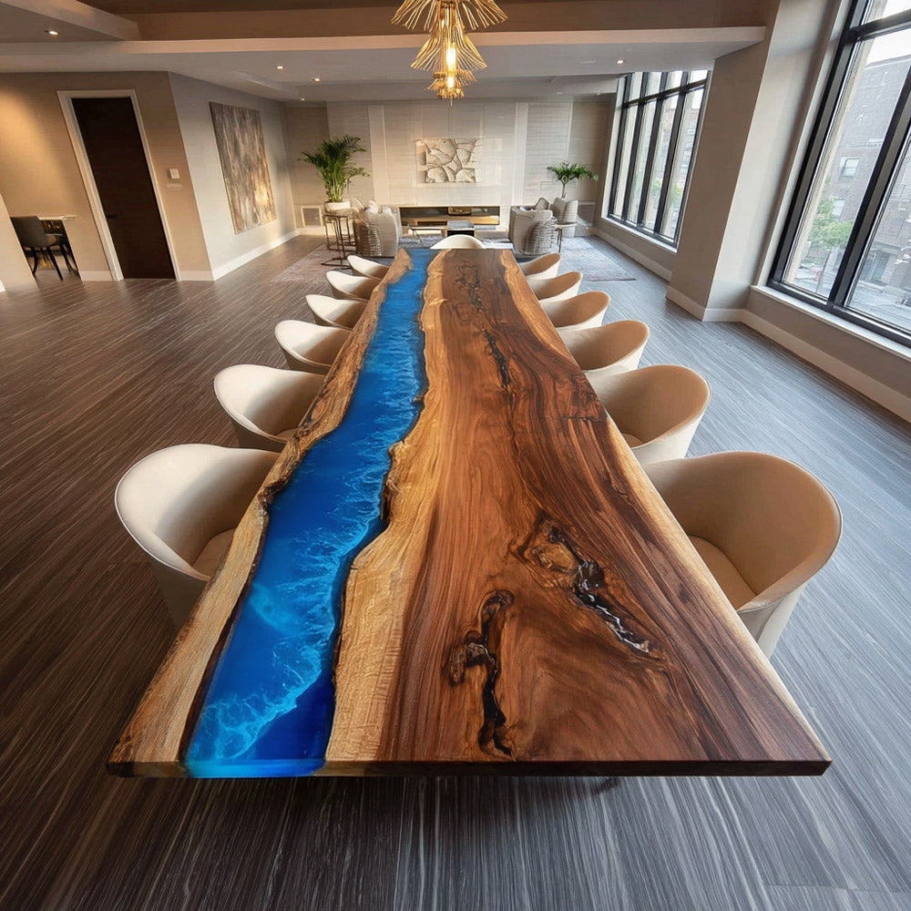 Walnut Boardroom Table – Meeting Surface for Tech & Design Firms in Brooklyn
