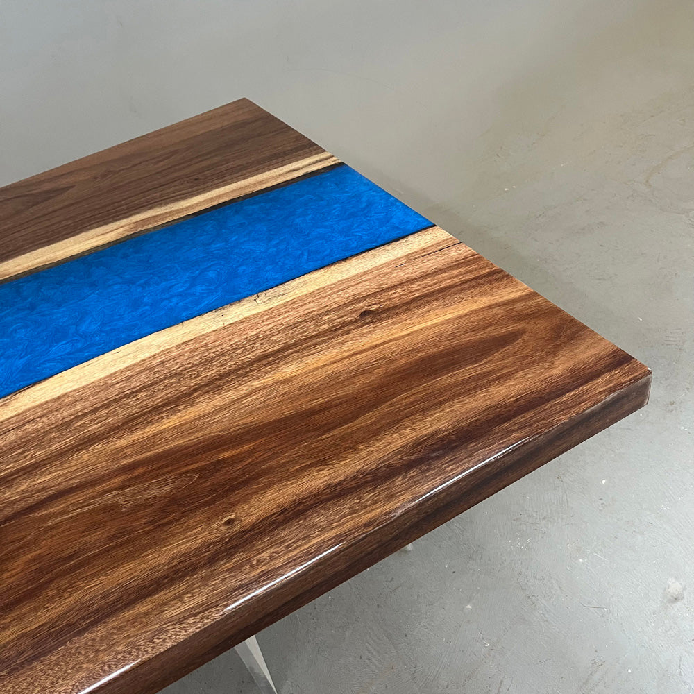 KAZANAHOME Walnut River Epoxy Table 48"W