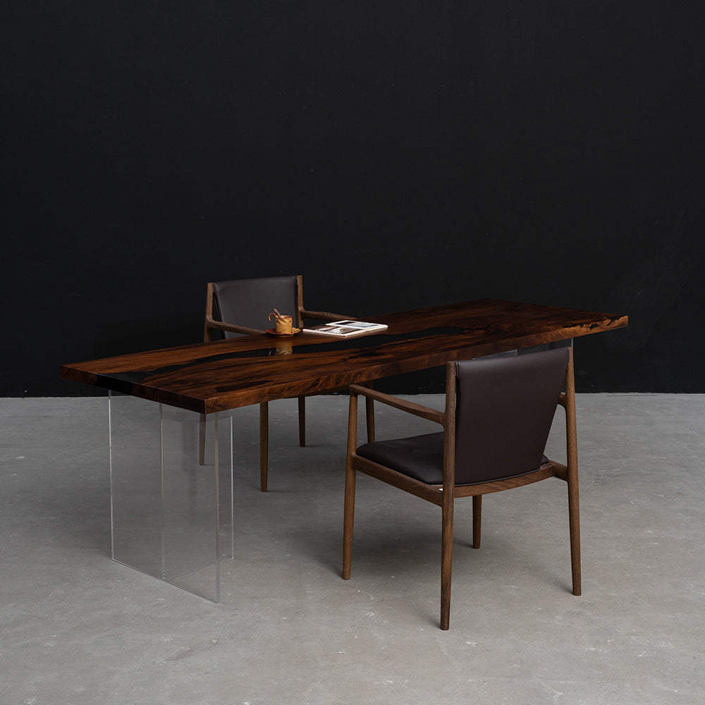 KAZANA Walnut Resin Epoxy Table