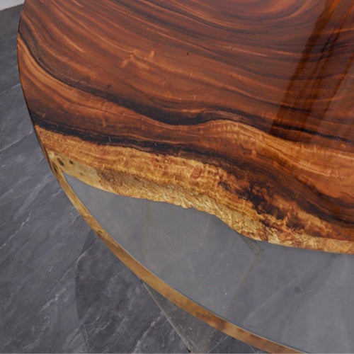 Kazanahome Walnut Round Resin Epoxy Table in New York