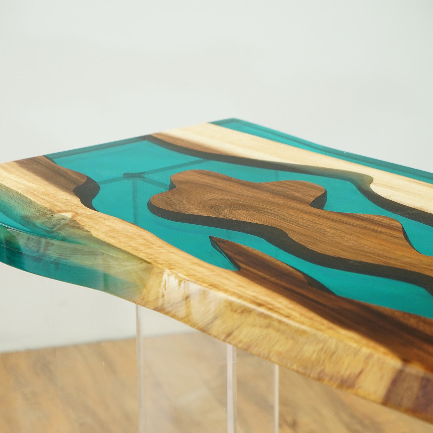 Walnut Transparent Epoxy Table Kazanahome