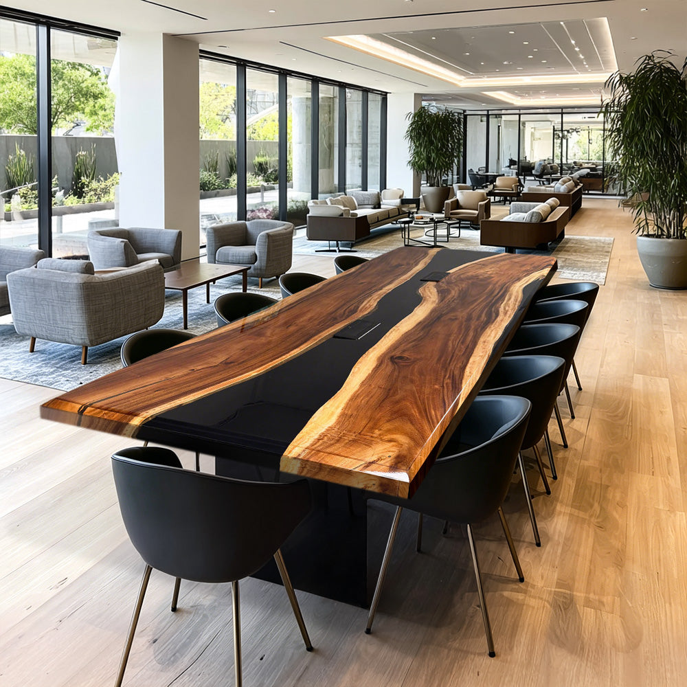 Walnut Wood Epoxy Conference Table in San Diego