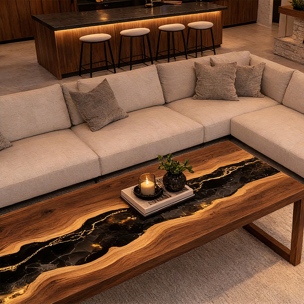 Black Walnut Epoxy River Table in New York