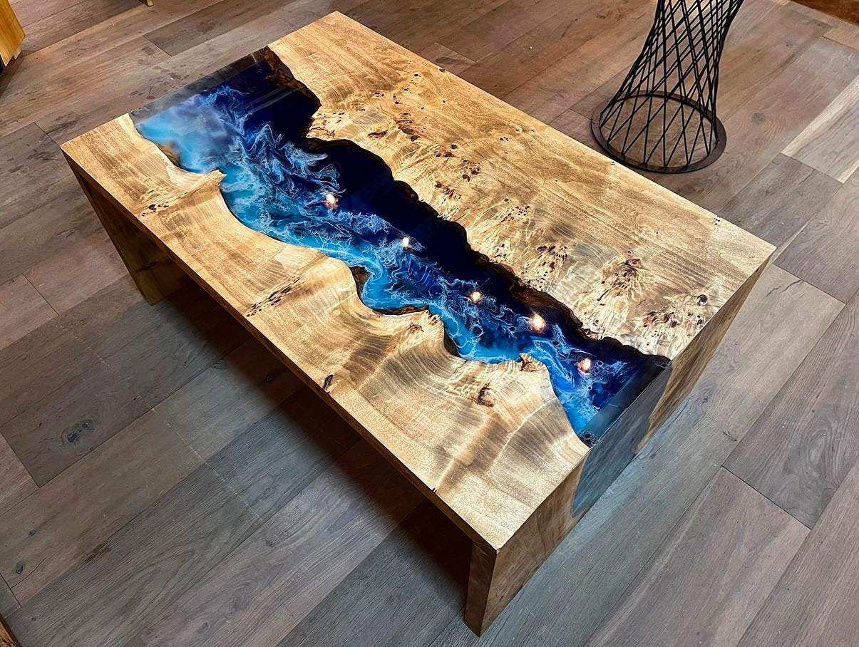Waterfall Resin Epoxy Countertop Table Kazanahome