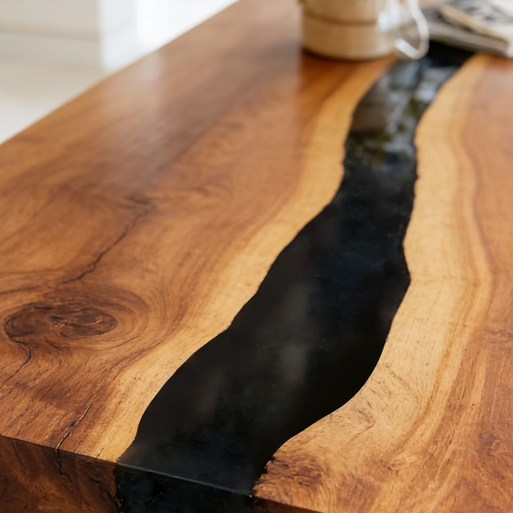 Walnut Wood Resin Epoxy Table in New York
