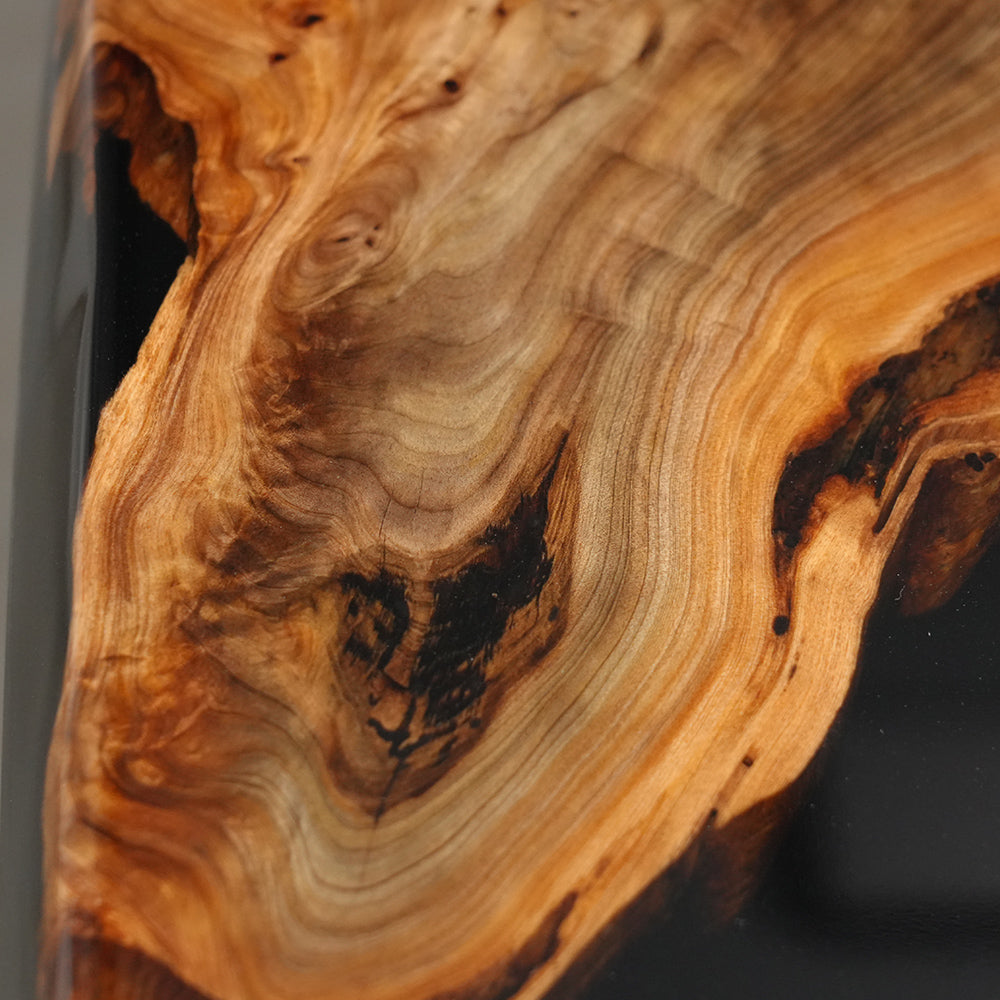 Kazanahome Wood Black Epoxy Tabletop