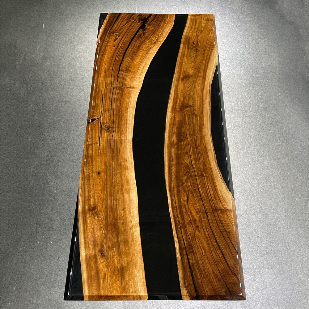 Black Walnut Wood Resin Epoxy Table