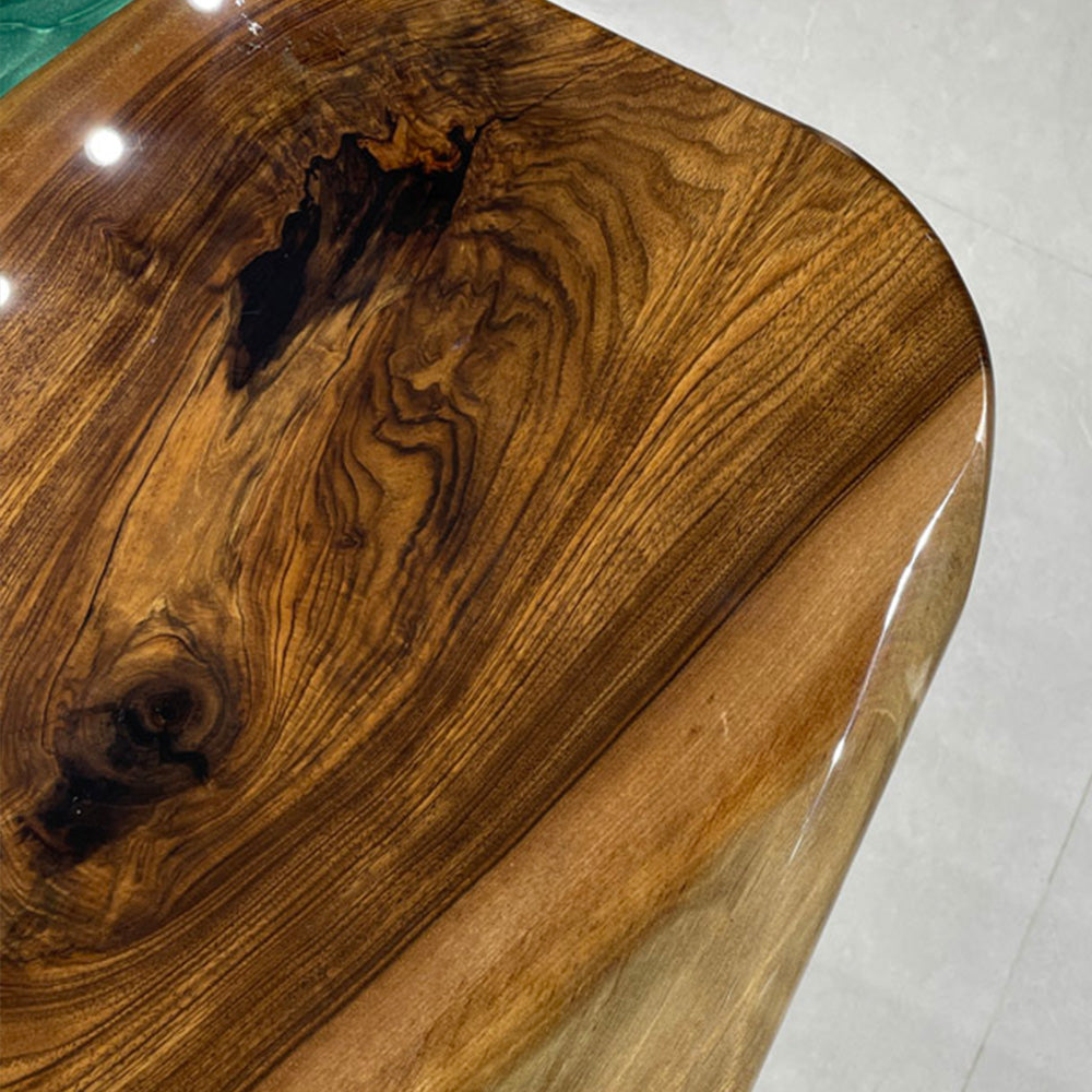 Black Walnut Green River Resin Table in Chicago