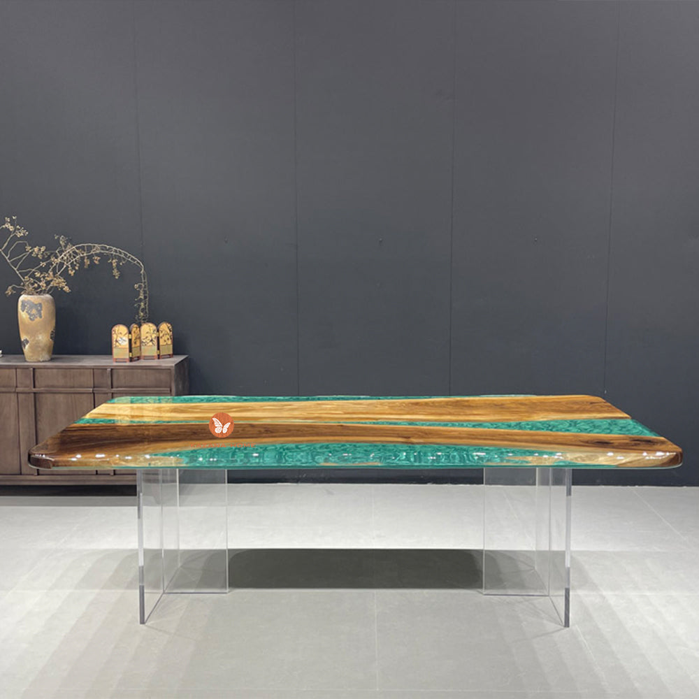 River Black Walnut Epoxy Table in Chicago