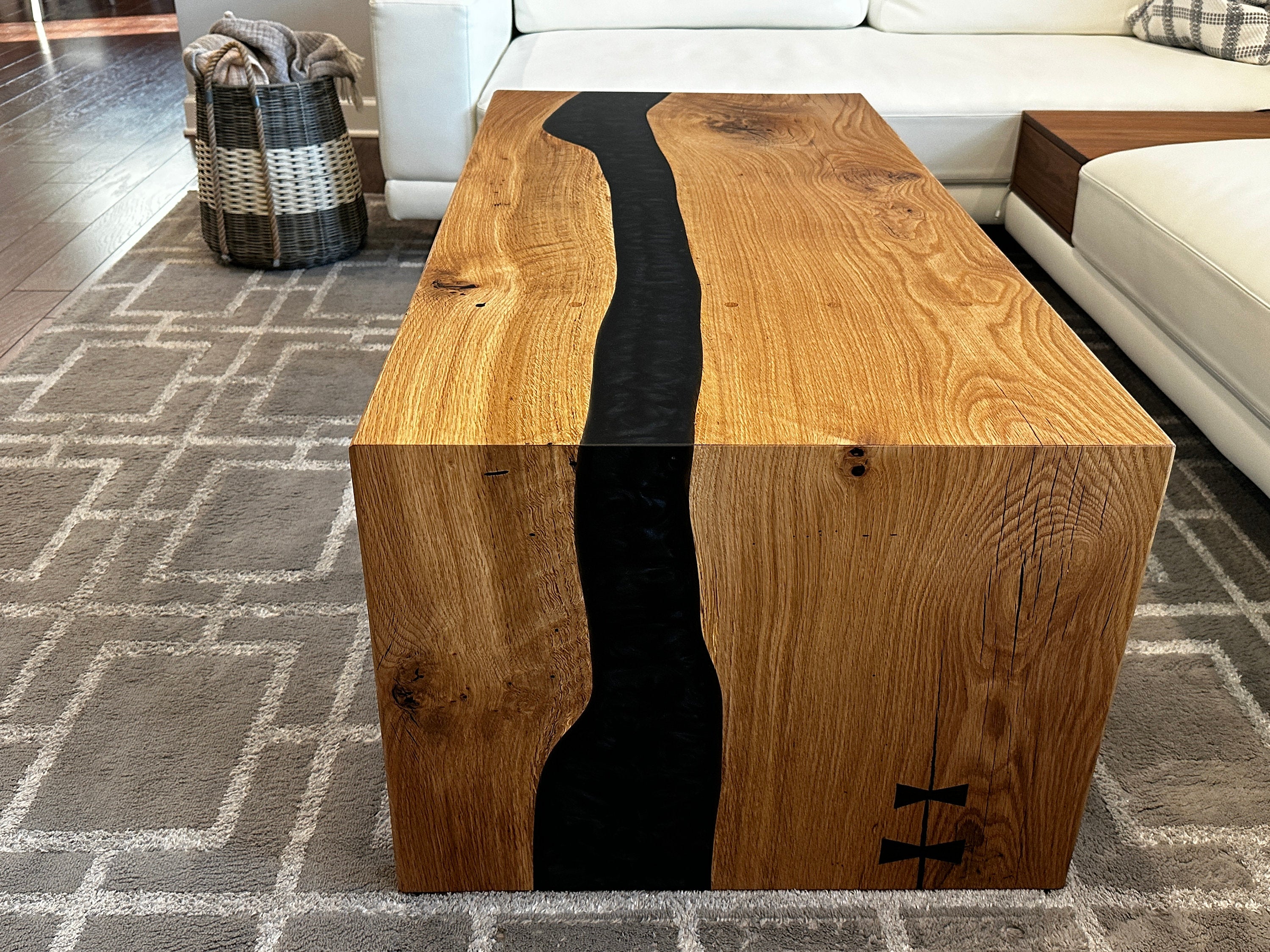 Custom Epoxy Table Waterfall River Coffee Table Kazanahome