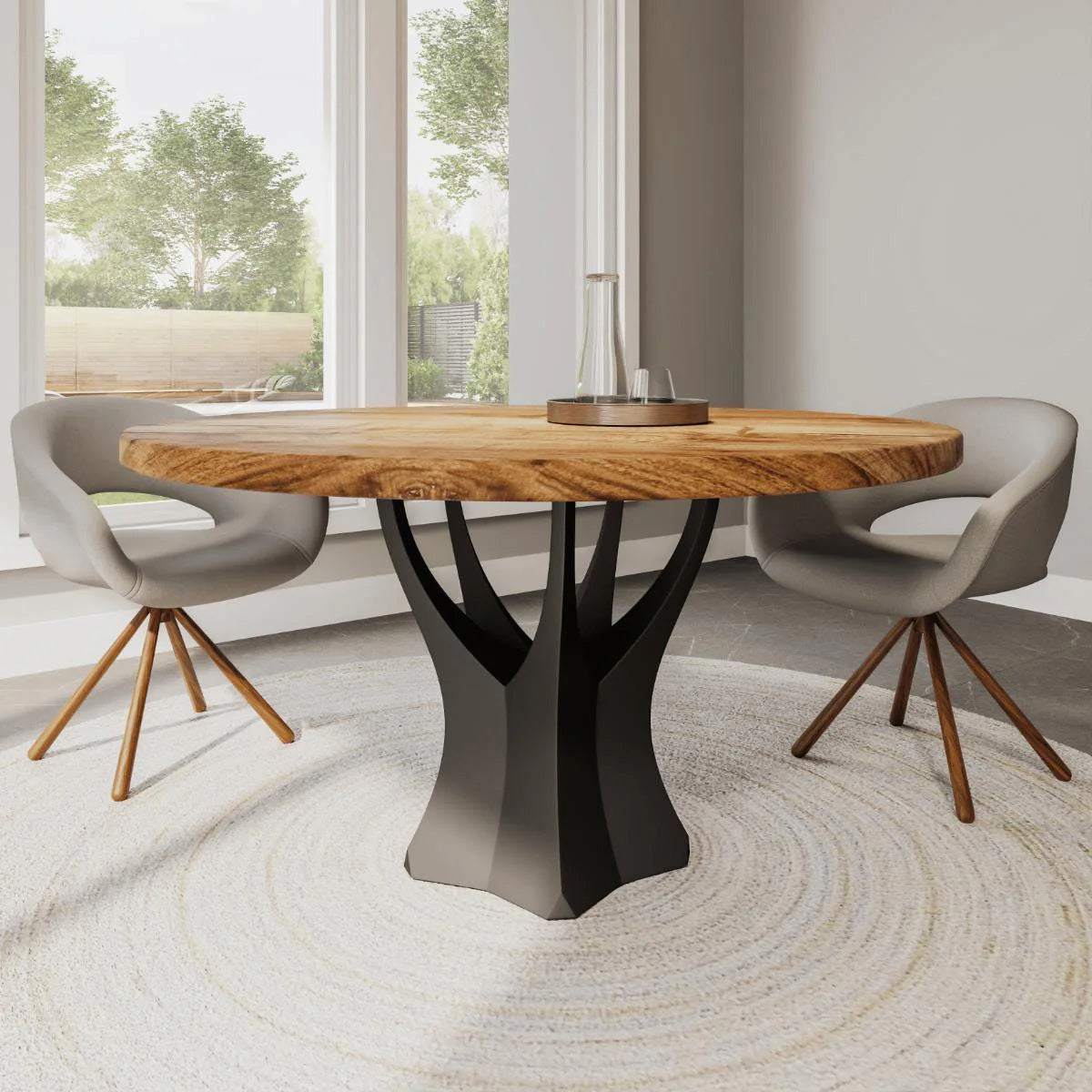 X-shaped Silhouette Unique Metal Table Base 28" H for Round Table Tops