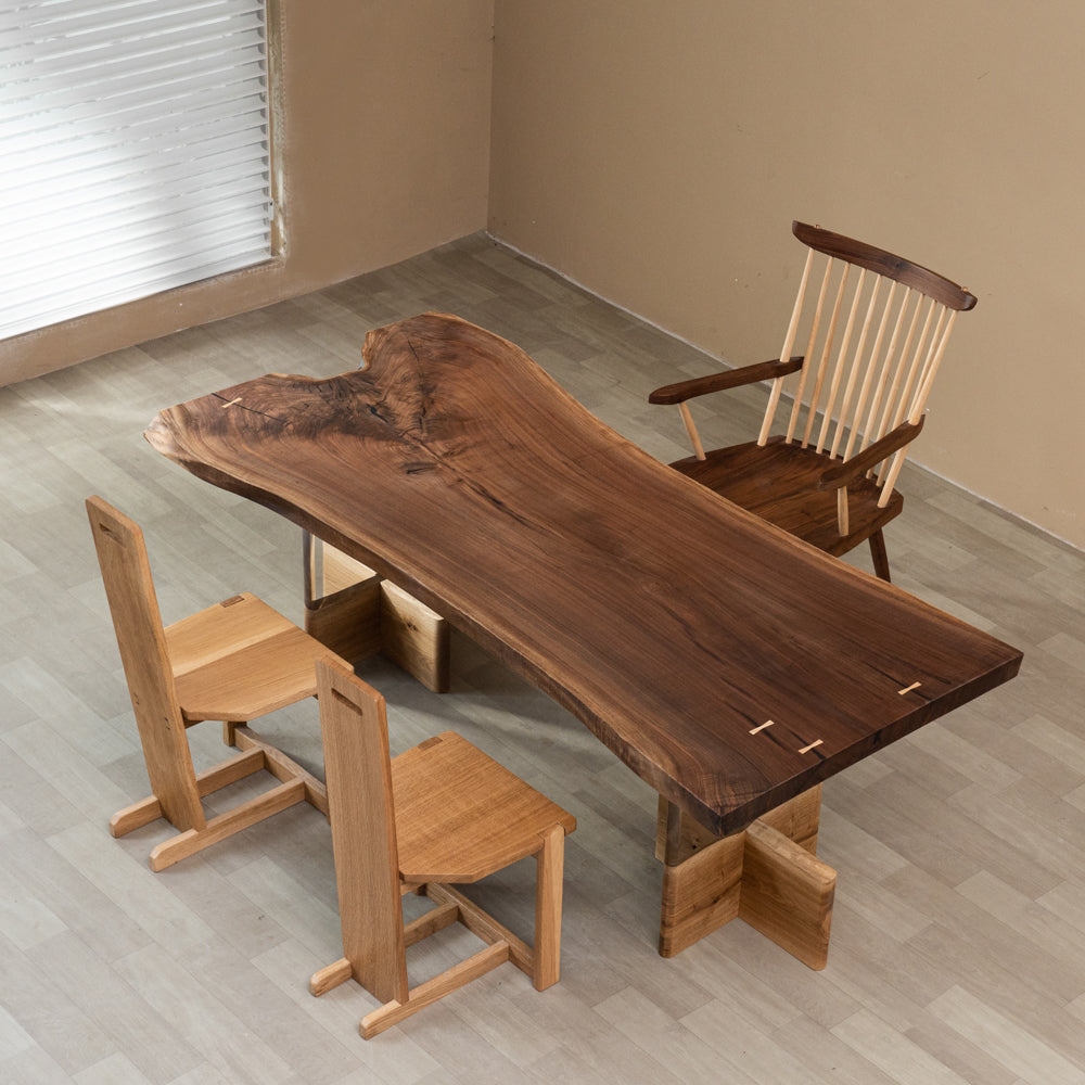KAZANA Black Walnut Table Live Edge Kitchen Dining Table 36.42"Wx 80.71"L
