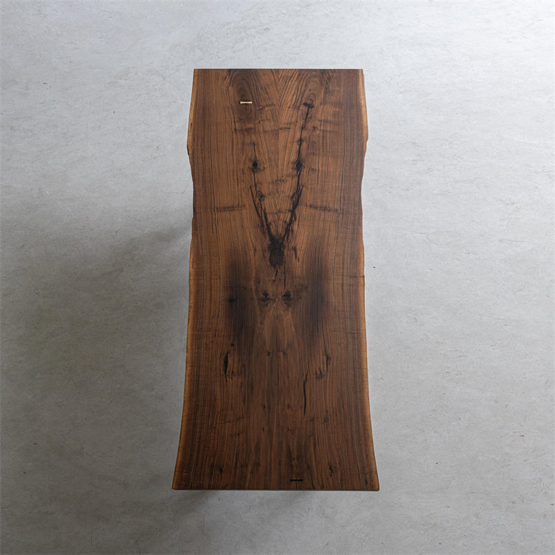 KAZANA Live Edge Dining Wood Table With Black Walnut 38.98"Wx 99.69"L