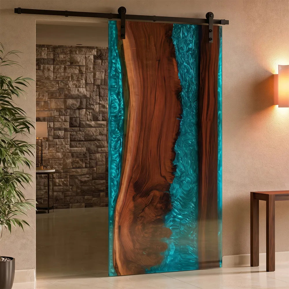 black-walnut-peacock-blue-epoxy-entrance-door
