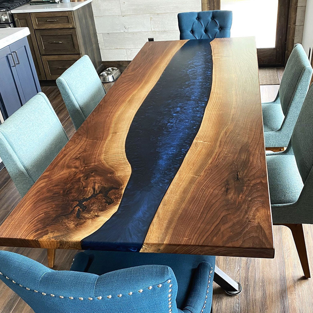 Black Walnut Epoxy River Conference Table in California in Seattle