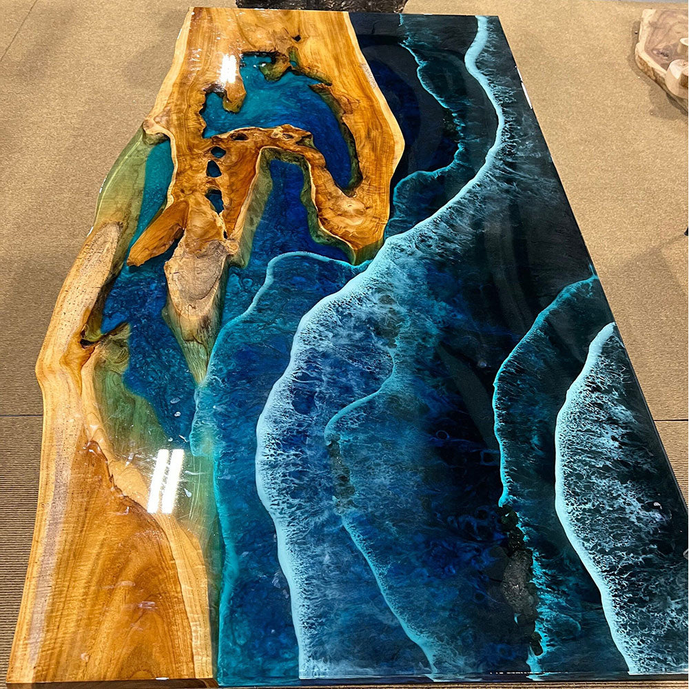 Wood Resin Epoxy Table - Kazanahome in San Diego