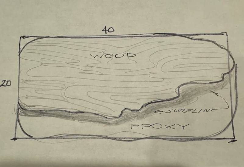 Custom Walnut Ocean Wave Epoxy Table for Jay