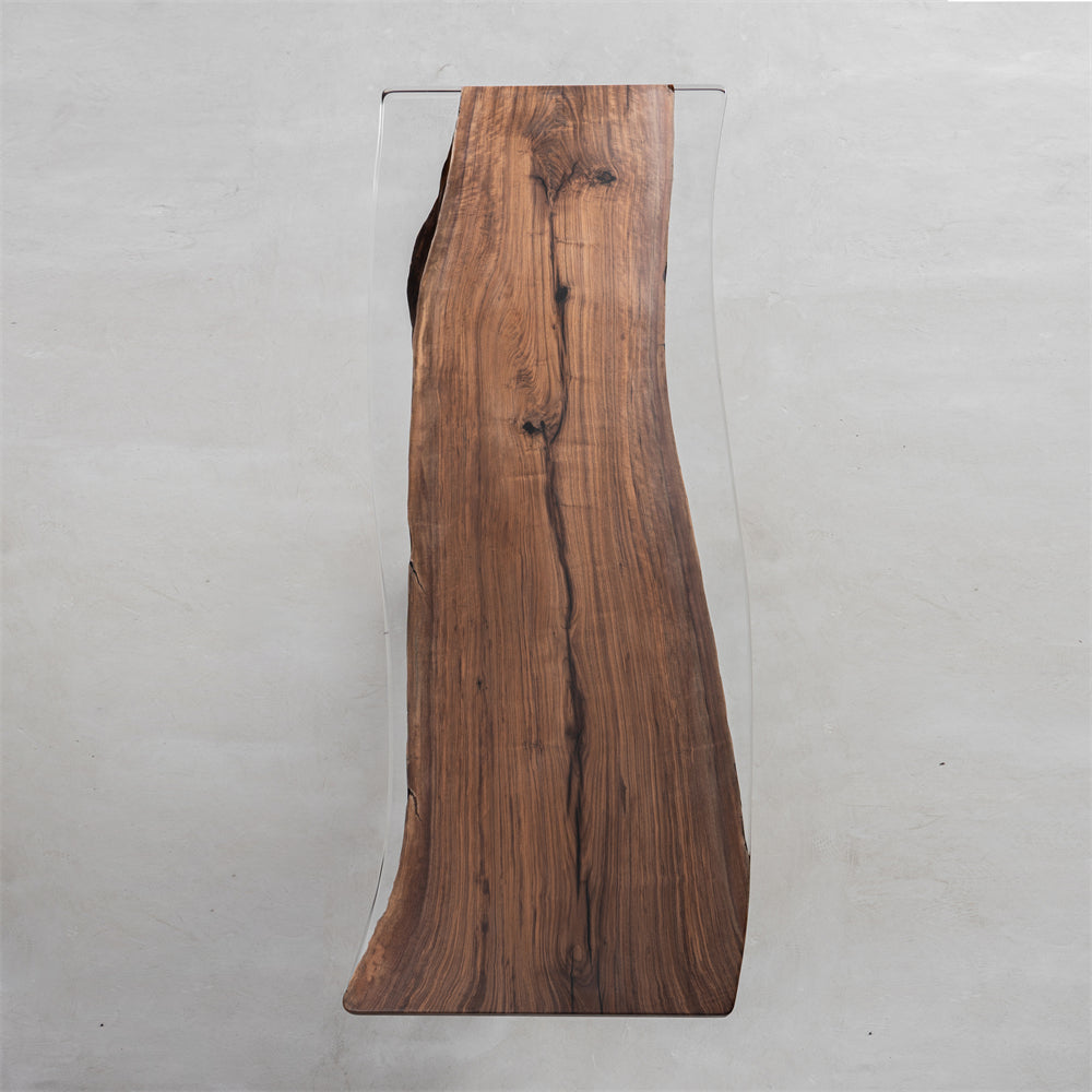 Wood Epoxy Resin Live Edge Table - Kazanahome