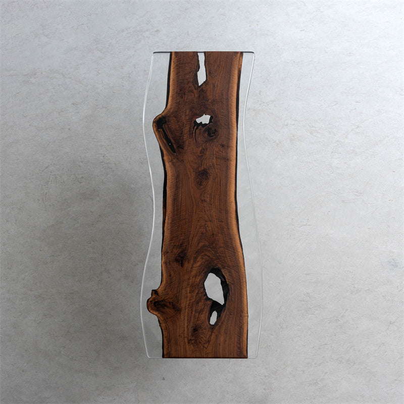 Live Edge Epoxy Resin Wood Table - Kazanahome