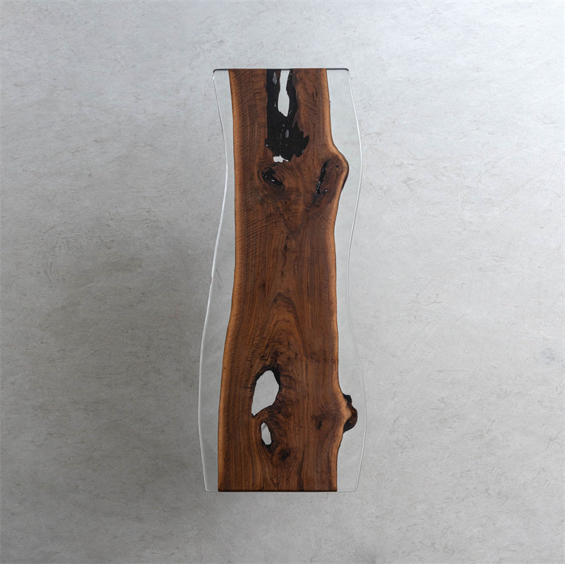 Black Walnut Wood Table with Epoxy Resin - Kazanahome