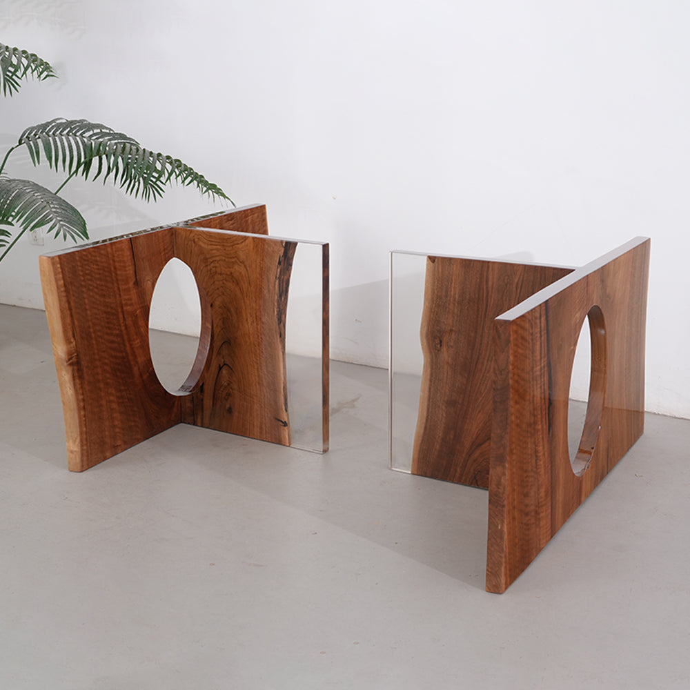 black walnut wood epoxy table legs