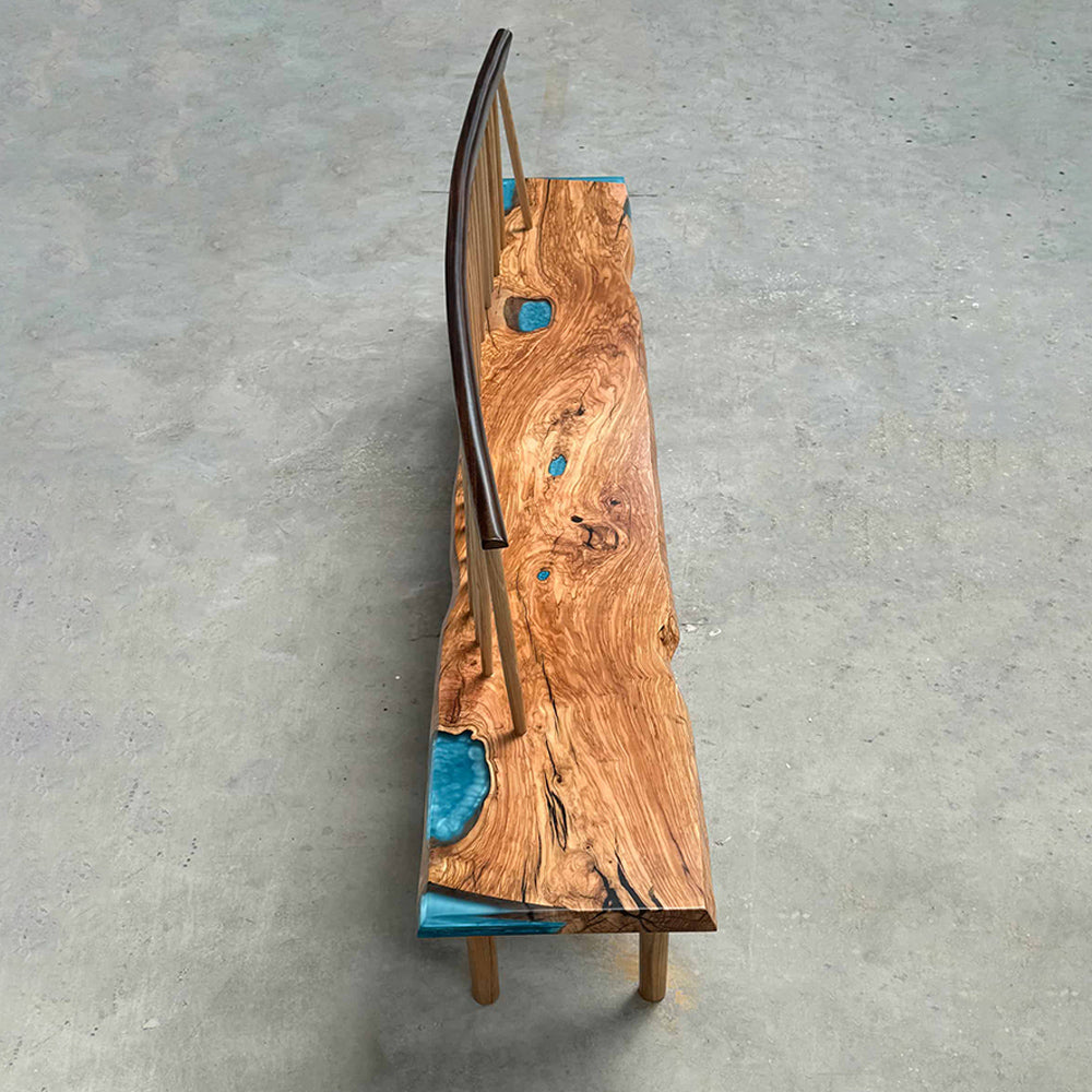 handmade olive epoxy bench kazanahome