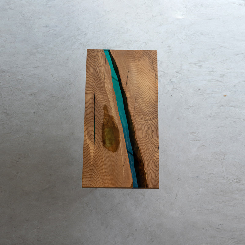 KAZANA Ash Epoxy Blue River Dining Table 27.95"Wx 59.45"L