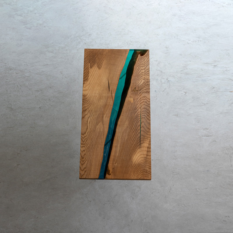 KAZANA Ash Epoxy Blue River Dining Table 27.95"Wx 59.45"L