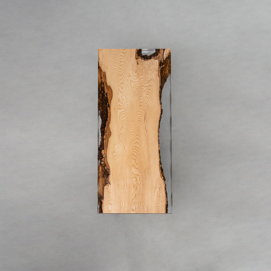 KAZANA Ash Handmade Clear Epoxy Dining Table 31.5"Wx 70.79"