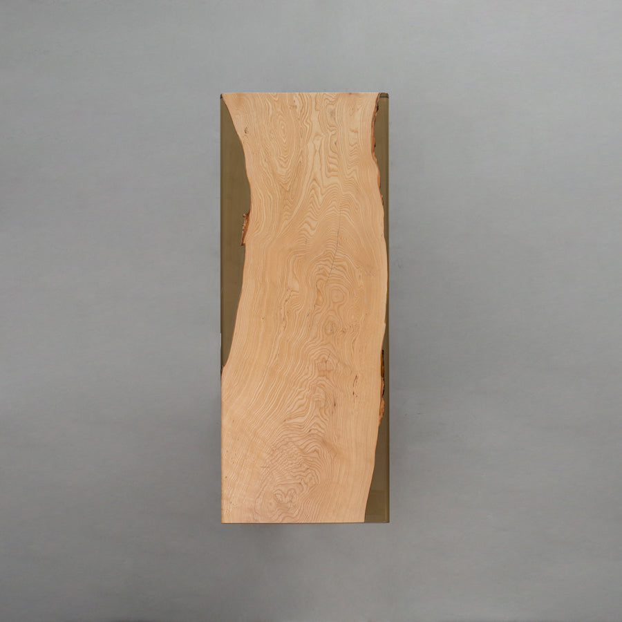 KAZANA Ash Wood Clear Orange Epoxy Dining Table 31.5"Wx 74.8"L