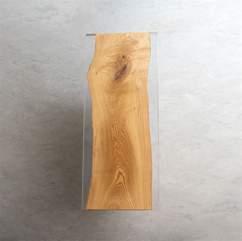 KAZANA Ash Wood Clear Epoxy Dining Table 32.05"Wx 98.54"L