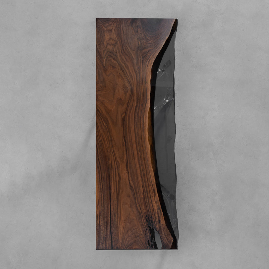 KAZANA Black Walnut Clear Epoxy Live Edge Dining Table 30.31Wx 84.65L