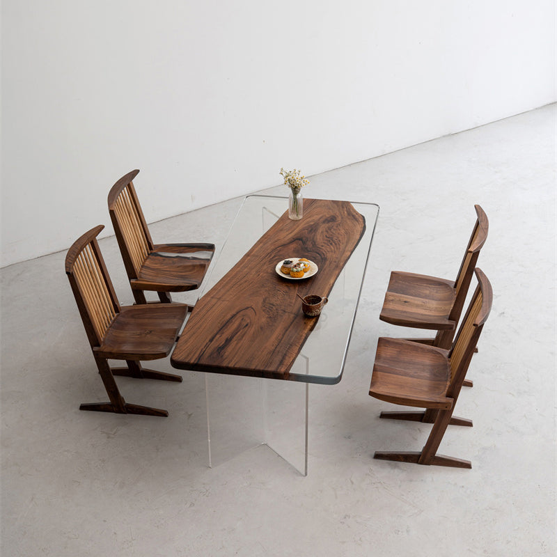 KAZANA Black Walnut Epoxy Resin Dining Table 31.89"Wx71.18" L