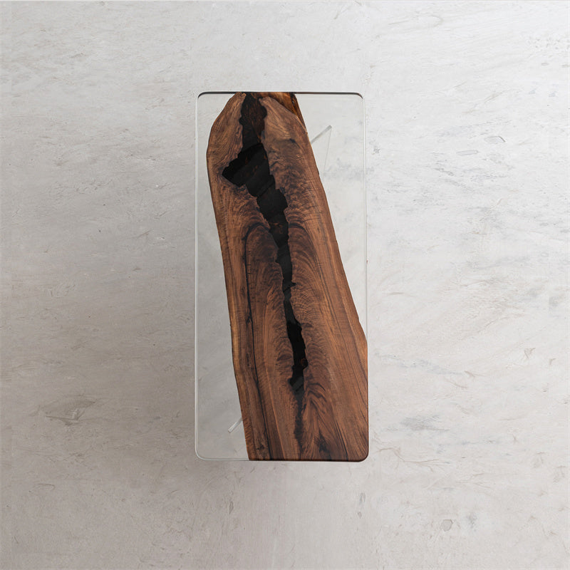 KAZANA Black Walnut Epoxy Resin Dining Table 31.89"Wx71.18" L