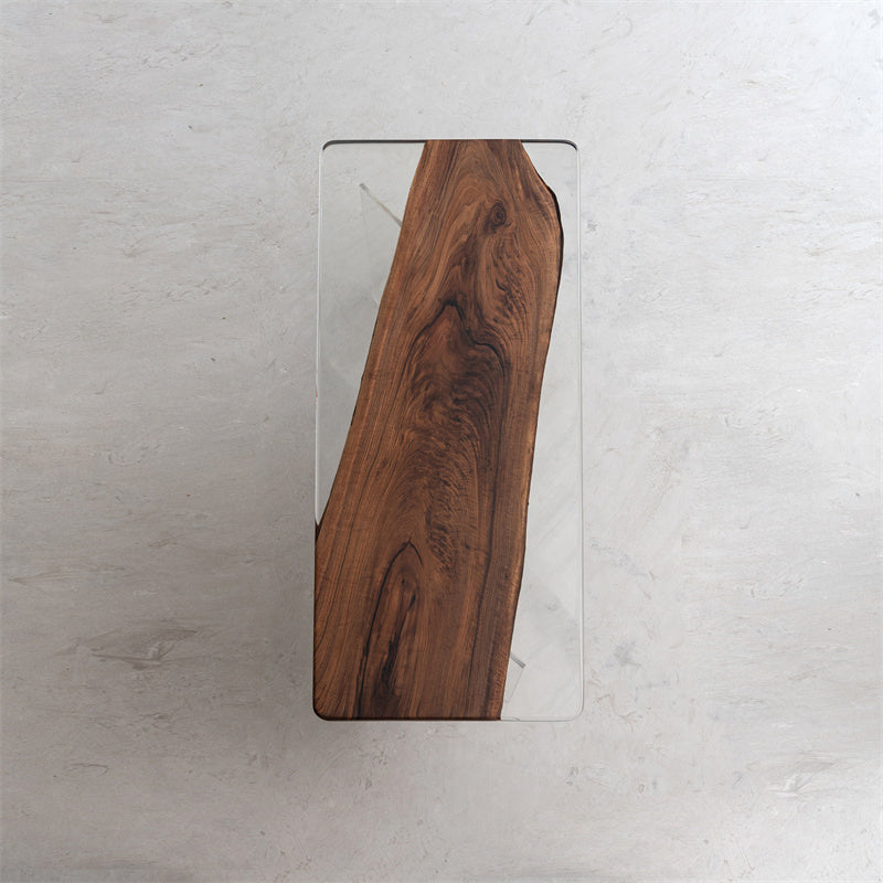 KAZANA Black Walnut Epoxy Resin Dining Table 31.89"Wx71.18" L