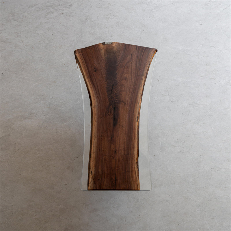 KAZANA Black Walnut Live Edge Epoxy Resin Table 36.81"Wx73.62" L