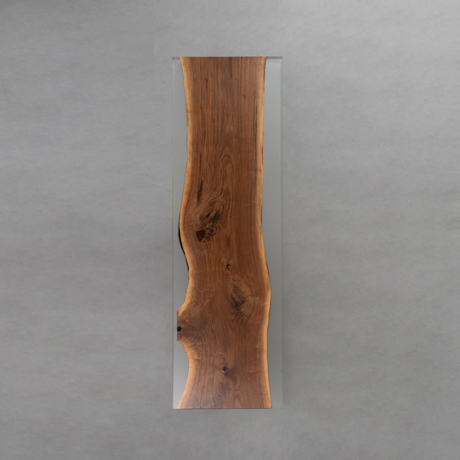 KAZANA Handmade Black Walnut Epoxy Resin River Table 35.43"W 114.6"L