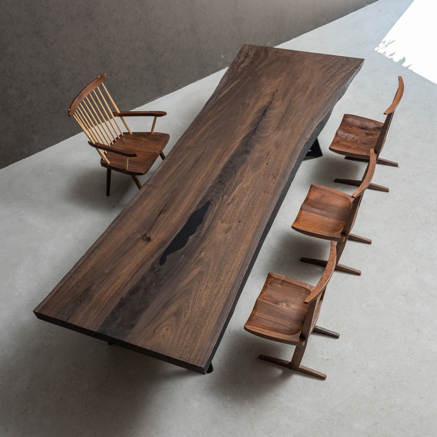 KAZANA Handmade Walnut Kitchen Live Edges Table 47.83"Wx134.45"L