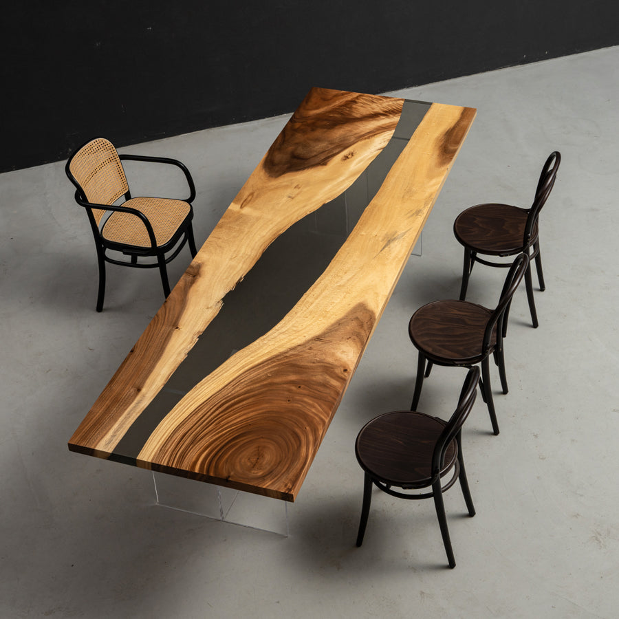 Walnut Wood Epoxy River Table - Kazanahome