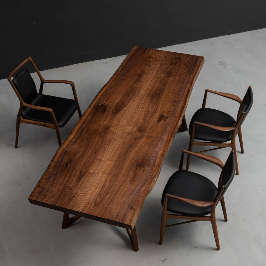 Kazana Black Walnut Table Live Edge Dining Table 34.84"Wx96.38"L
