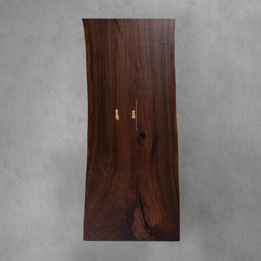 KAZANA Black Walnut Live Edge Table Solid Wood Table 37.56"Wx84.25"L