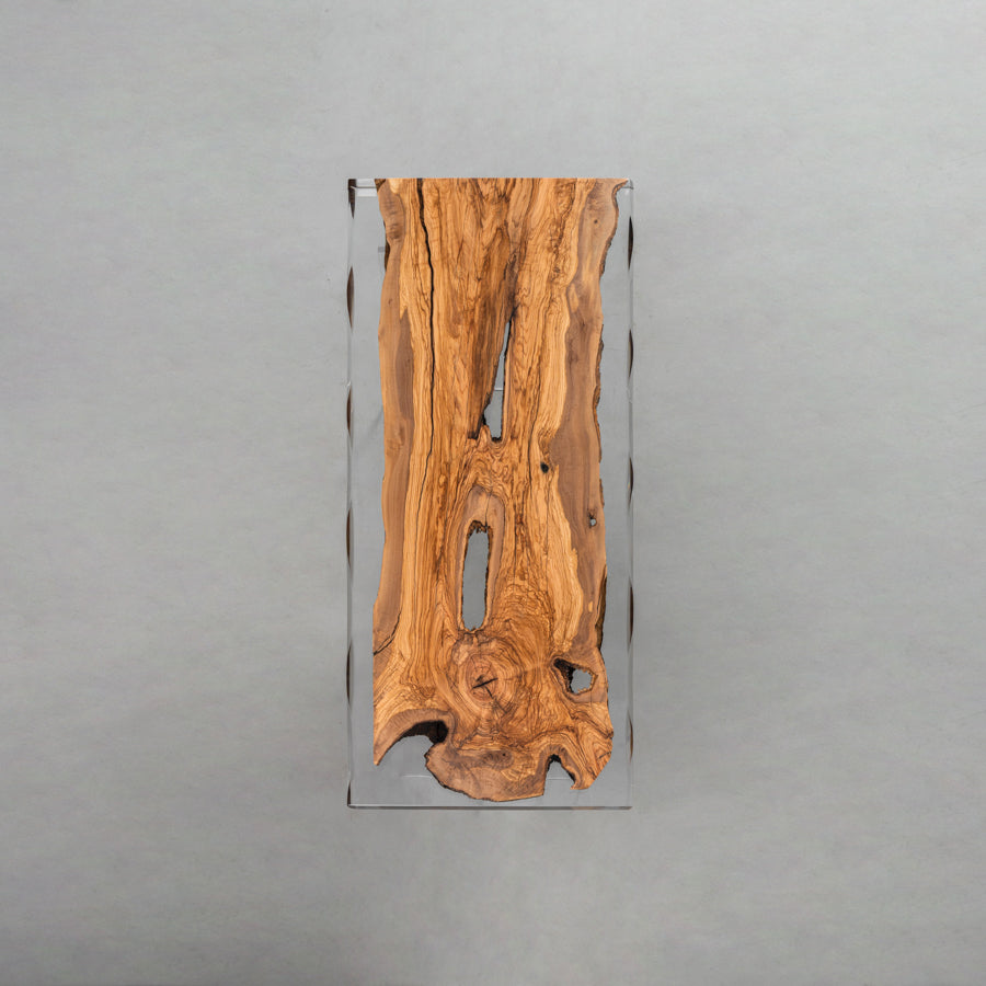 KAZANA Olive Epoxy Resin Handmade Table 29.33"W 67.32"L