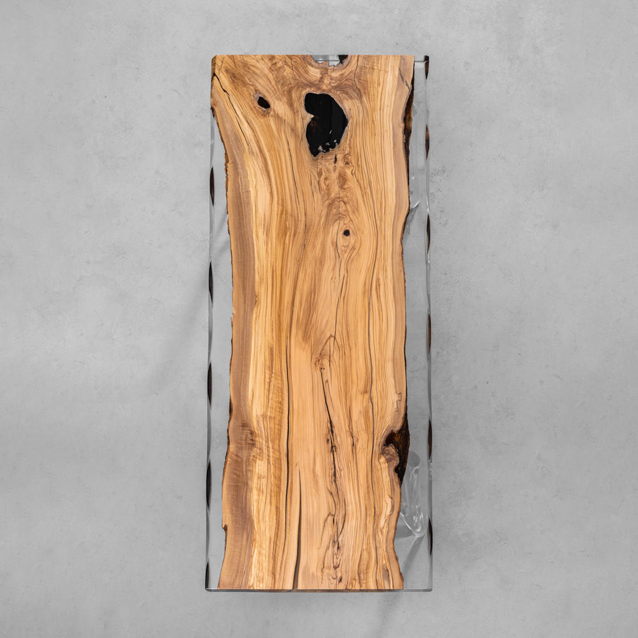 KAZANA Olive Wood Epoxy Resin Dining Table 31.49Wx 74.8L