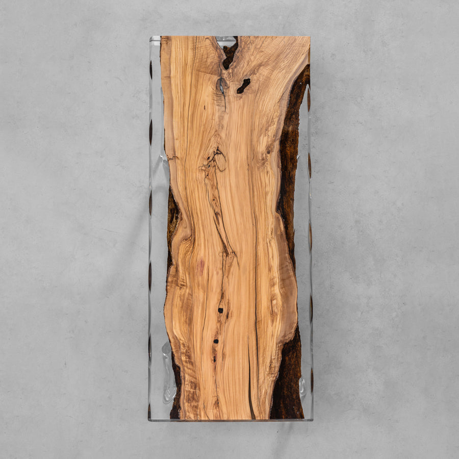 KAZANA Olive Wood Epoxy Resin Dining Table 31.49Wx 74.8L