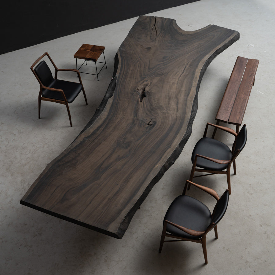 KAZANA Walnut Wood Live Edge Dining Table 67.72"Wx160.63"L