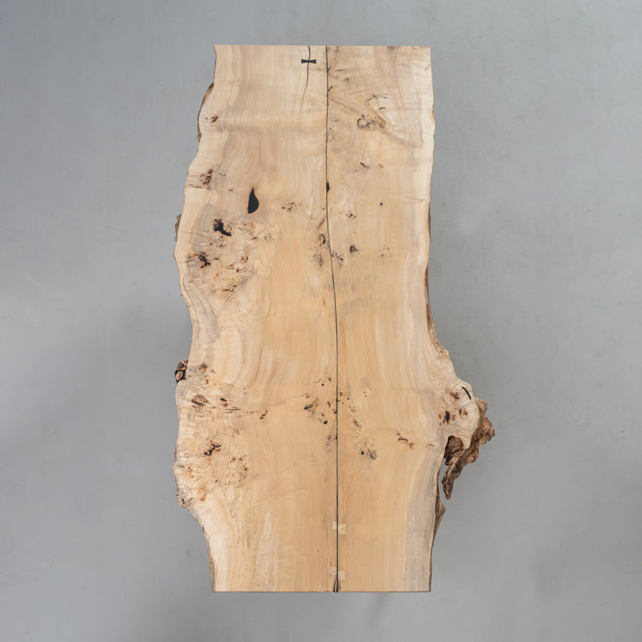 Live Edge Dinning Poplar Log Wood Table kazanahome