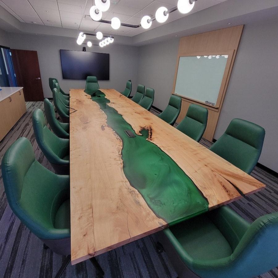 Custom River Resin Conference Wood Epoxy Table CT53