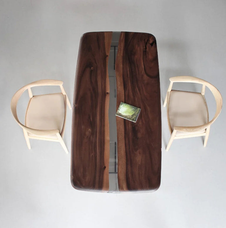 Custom Walnut Epoxy River Table For Frank
